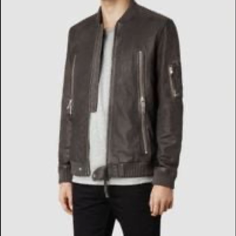 ALL SAINTS RUE LEATHER BOMBER